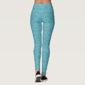 Modern Turquoise Aqua Abstract Patroon Leggings (Achterkant)