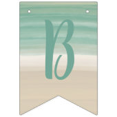 Modern Turquoise Beach Baby shower Bunting Flags Vlaggetjes (Eerste vlag)