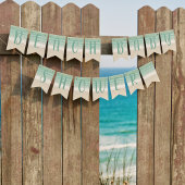 Modern Turquoise Beach Baby shower Bunting Flags Vlaggetjes