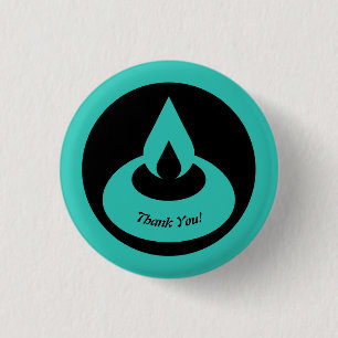 Modern Turquoise & Black Oil Light bedankt! Ronde Button 3,2 Cm