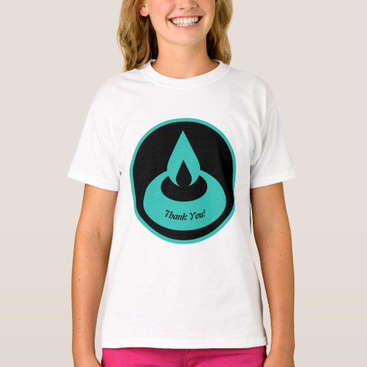 Modern Turquoise & Black Oil Light bedankt! T-shirt (Voorkant)