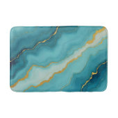 Modern turquoise blauw goud marmer Collectie Badmat (Voorkant)