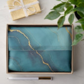 Modern turquoise blauw goud marmer Collectie Tissuepapier (Geschenk)