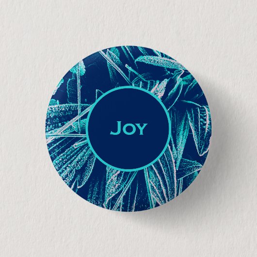 Modern Turquoise Blauw Natuur Custom Christelijk J Ronde Button 3,2 Cm (Voorkant)