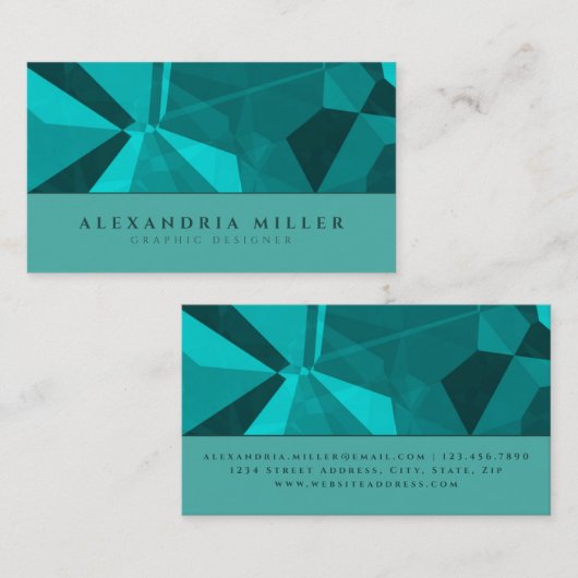 Modern Turquoise & Blauwgroen Abstract Visitekaartje (Voorkant / Achterkant)