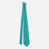 Modern Turquoise Blauwgroen Floral Wedding Stropdas (Achterkant)