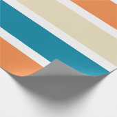 Modern Turquoise Blauwgroen Oranje kleurenblok Cadeaupapier (Hoek)