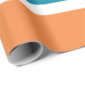 Modern Turquoise Blauwgroen Oranje kleurenblok Cadeaupapier (Rol Hoek)
