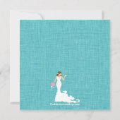 Modern Turquoise Blue Bride Wine Vrijgezellenfeest Kaart (Achterkant)