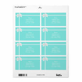 Modern Turquoise Blue Diamond Bow Box Elegant Etiket (Full Sheet)