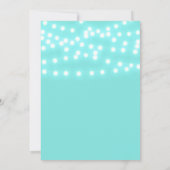Modern Turquoise Blue & String Lights Elegant Kaart (Achterkant)