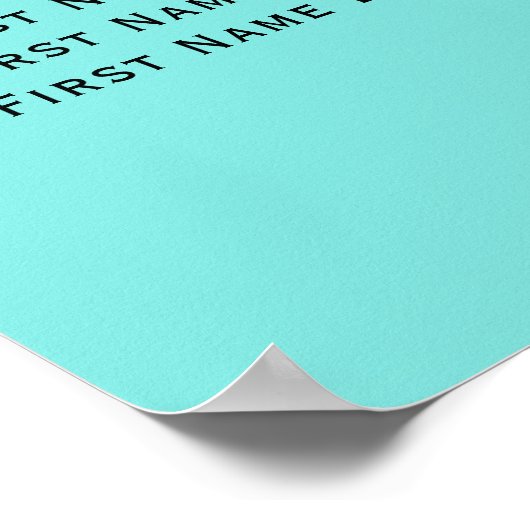 Modern Turquoise Blue & String Lights Seating Poster (Hoek)