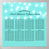 Modern Turquoise Blue & String Lights Seating Poster (Voorkant)