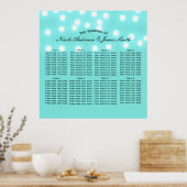 Modern Turquoise Blue & String Lights Seating Poster (Keuken)