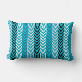 Modern Turquoise Blue Variegated Chevron Stripes Kussen