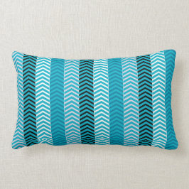 Modern Turquoise Blue Variegated Chevron Stripes Kussen