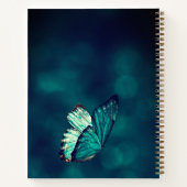 Modern Turquoise Butterfly Notitieboek (Achterkant)