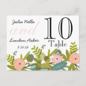 Modern Turquoise Chartreuse Damask Wedding Briefkaart (Voorkant)