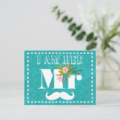 Modern Turquoise Chartreuse Damask Wedding Briefkaart (Staand voorkant)