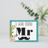 Modern Turquoise Chartreuse Damask Wedding Briefkaart (Staand voorkant)