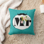 Modern Turquoise Chartreuse Damask Wedding Kussen (Deken)