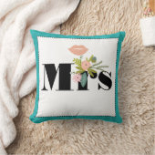 Modern Turquoise Chartreuse Damask Wedding Kussen (Deken)