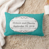 Modern Turquoise Chartreuse Damask Wedding Kussen (Deken)
