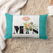 Modern Turquoise Chartreuse Damask Wedding Kussen (Deken)