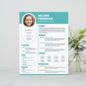 Modern Turquoise CV, CV - (sjabloon) (Staand voorkant)