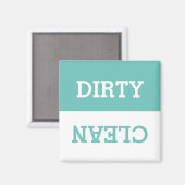 Modern Turquoise Dirty/Clean Magnet voor wasmachin (Voorkant / Achterkant)