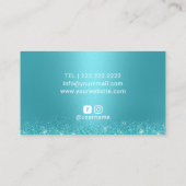 Modern Turquoise Drift Roos Gold Makeup Hair Salon Visitekaartje (Achterkant)