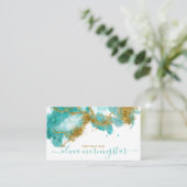 Modern Turquoise en Gold Nugget Visitekaartje (Staand voorkant)