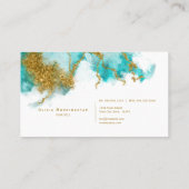 Modern Turquoise en Gold Nugget Visitekaartje (Achterkant)