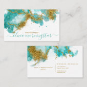 Modern Turquoise en Gold Nugget Visitekaartje (Voorkant / Achterkant)