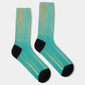 Modern Turquoise en Goud Sokken (Rechts)