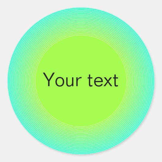 Modern turquoise en groen design ronde sticker (Voorkant)