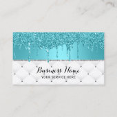 Modern Turquoise Faux Glitter Streven Luxe #2 Visitekaartje (Voorkant)