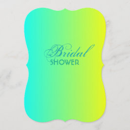 Modern turquoise geel groen ombre vrijgezellenfees kaart