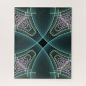 Modern Turquoise Geometric Fractal Art Graphic Legpuzzel (Verticaal)