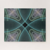 Modern Turquoise Geometric Fractal Art Graphic Legpuzzel (Horizontaal)