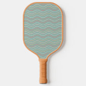 Modern Turquoise Geometric Wave Pattern Pickleball Paddle (Voorkant)