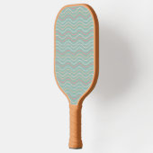 Modern Turquoise Geometric Wave Pattern Pickleball Paddle (Links)