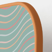 Modern Turquoise Geometric Wave Pattern Pickleball Paddle (Links Detail)