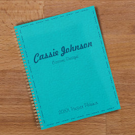 Modern Turquoise gestikt faux leer Planner