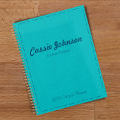 Modern Turquoise gestikt faux leer Planner