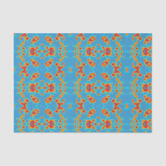 Modern Turquoise Gold Patterned Tissue Paper Tissuepapier (Voorkant)