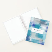 Modern Turquoise Gray Waterverf Artist Sketcbook Notitieboek (Binnen)