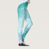 Modern Turquoise Green Blue Abstract Brush Strokes Leggings (Rechts)