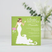 Modern Turquoise Green Bride Wine Vrijgezellenfees Kaart (Staand voorkant)