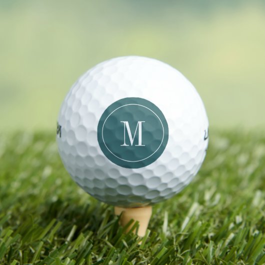 Modern Turquoise Groen en Wit met Monogram Golfballen (Insitu Shirt)